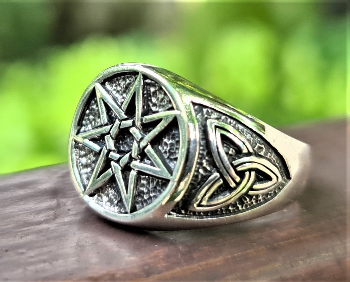 Heptagram Ring STERLING SILVER 925 Elven Star Faery Star