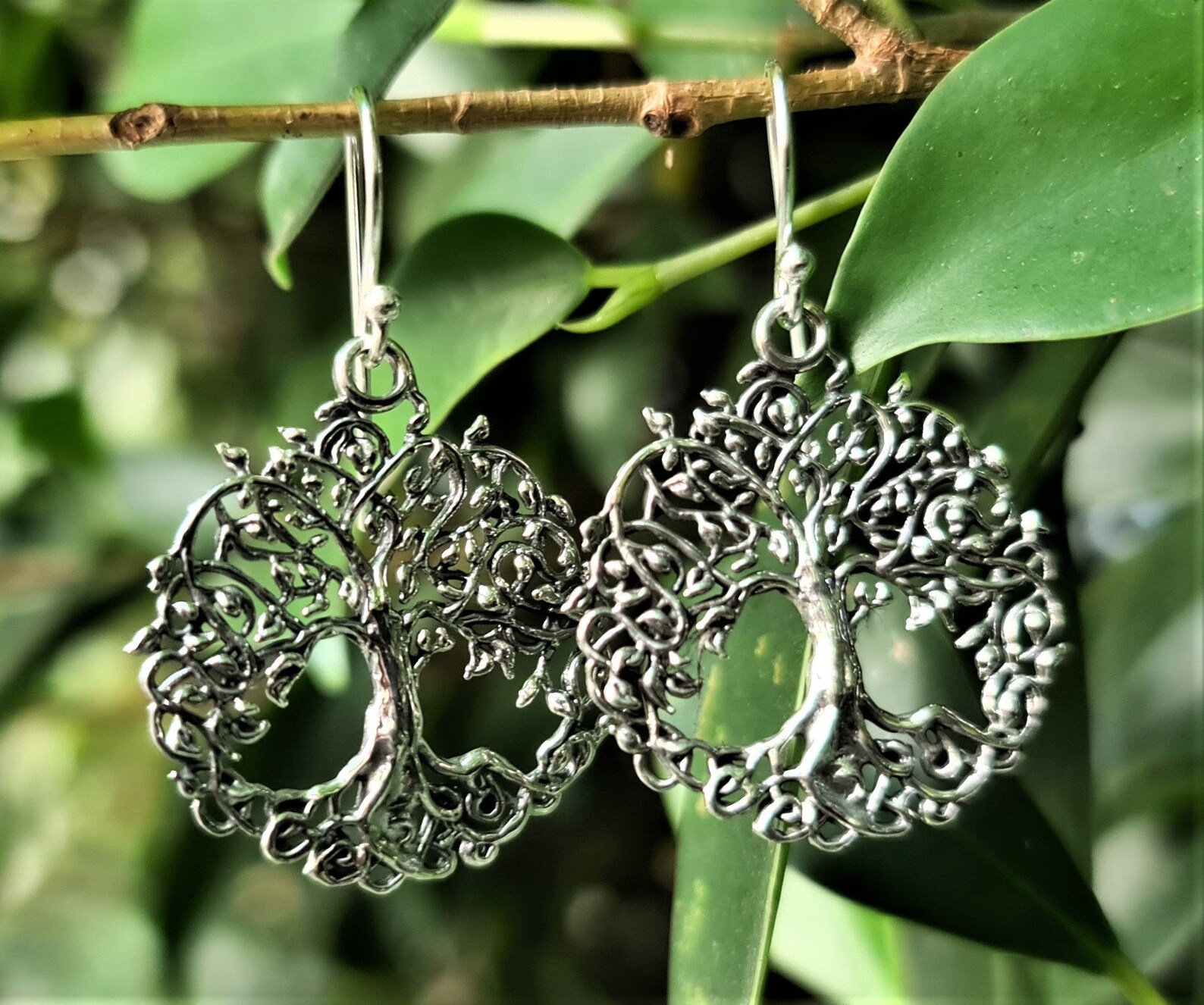 Tree of Life Earrings 925 Sterling Silver Sacred Celtic Tree Symbol ...