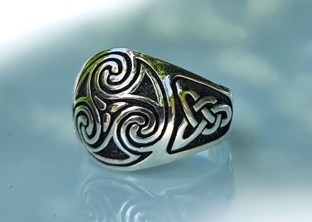 Triskelion Ring STERLING SILVER 925 Celtic Triskele Trinity Symbol ...