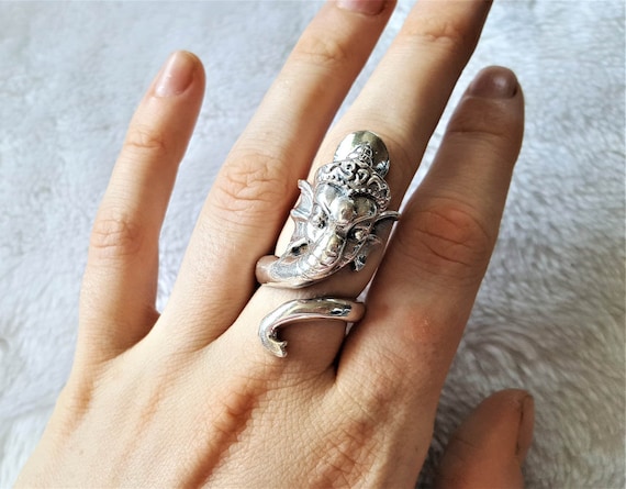 Sterling silver ganesh best sale ring
