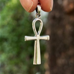 Ankh Pendant 925 Sterling Silver Egyptian Key of Life Cross Sacred Symbol Talisman Amulet Pendant Silver Charm