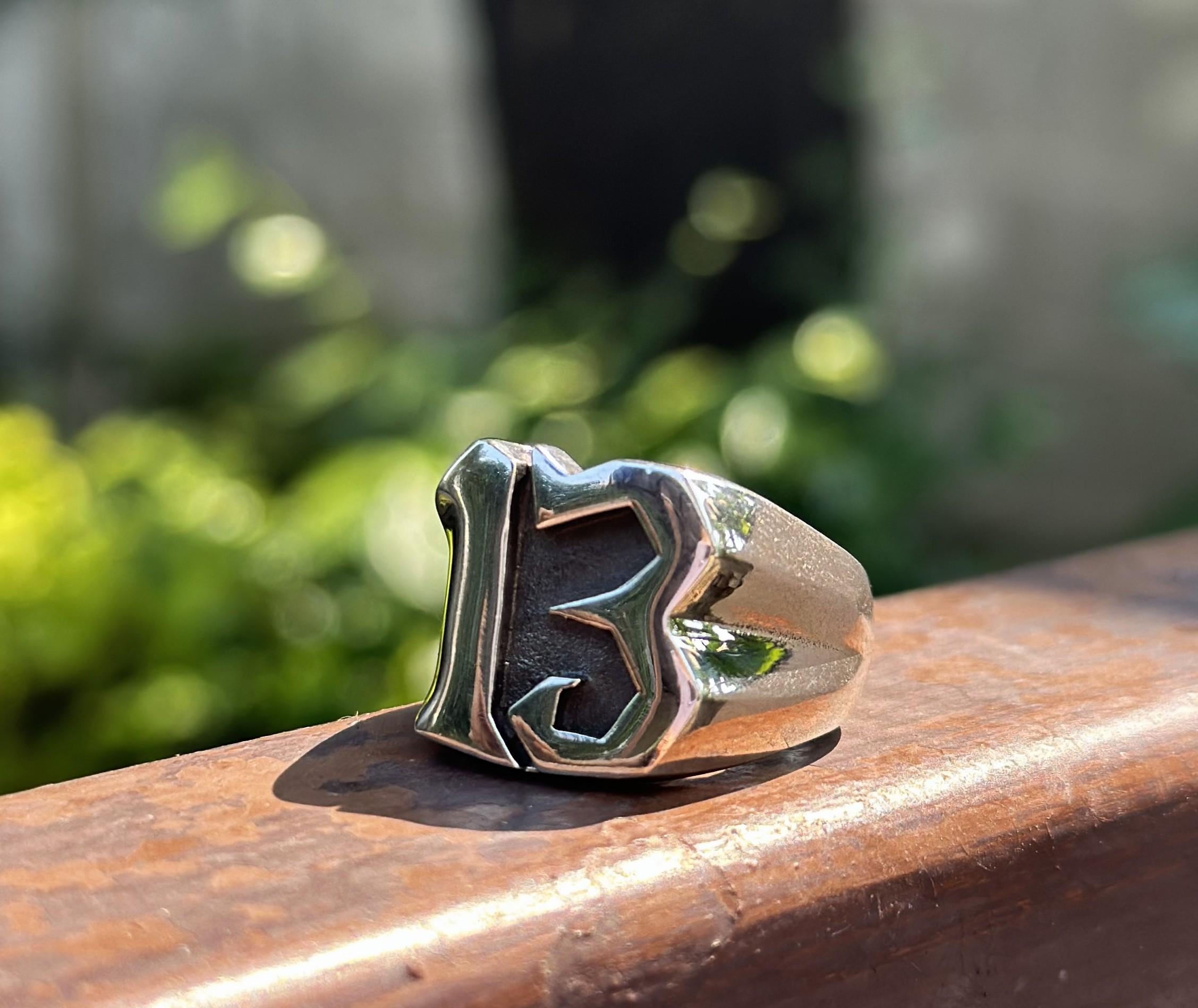 Lucky Number 13 Ring 925 STERLING SILVER Winner Gambler Biker Punk