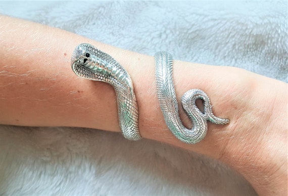 Cobra Snake Bracelet STERLING SILVER 925 Cuff Bracelet Cleopatra