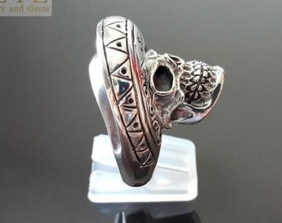Mexican Sombrero Skull Ring STERLING SILVER 925 Goth Punk Rock