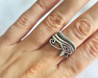 Eye of Horus Sterling Silver 925 Ring Wadjet Ancient Egyptian Talisman Egyptian Symbol of Protection Royal Power