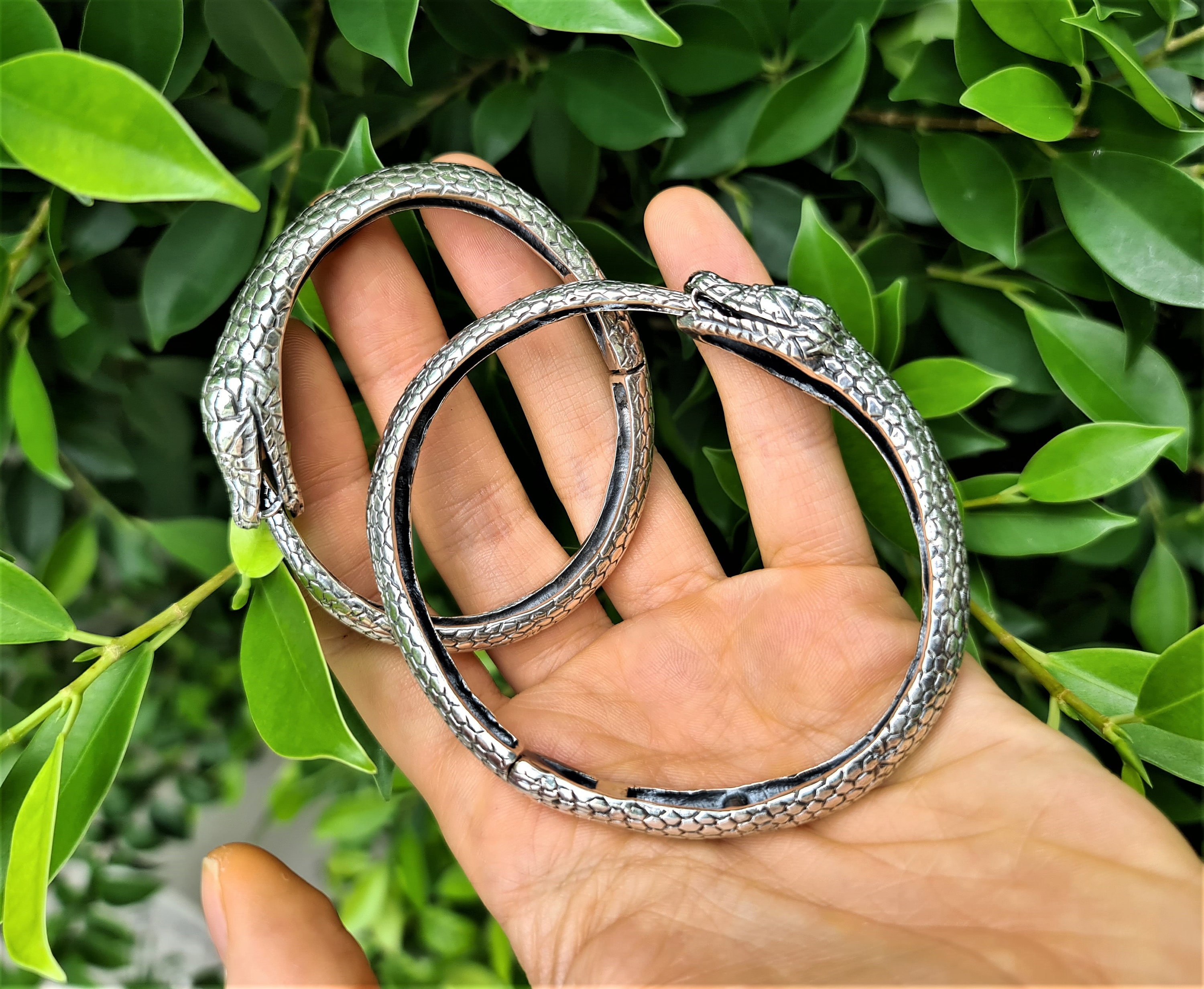 Silver snake bracelet, Ouroboros, Silver snake bangle, Serpent bracelet,  Snake jewelry, Beaded bracelet - 8.5 - Yahoo Shopping