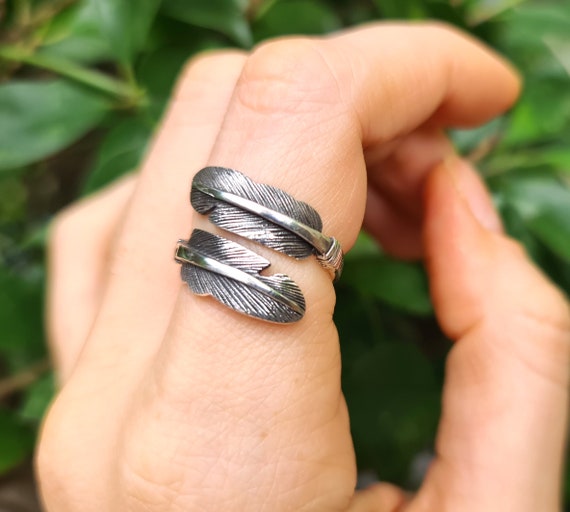 Feathers Ring STERLING SILVER 925 Native American Eagle