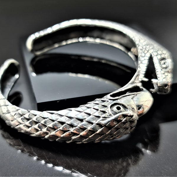 Eagle & Snake Bracelet STERLING SILVER 925 Cuff American Indian Totem Spirit Talisman Amulet