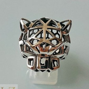 Geometric Panther Ring 925 Sterling Silver Panther Geometry