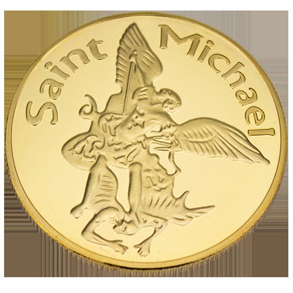 St. Michael The Archangel Coin Rise to Challenge Faith Coin Etsy