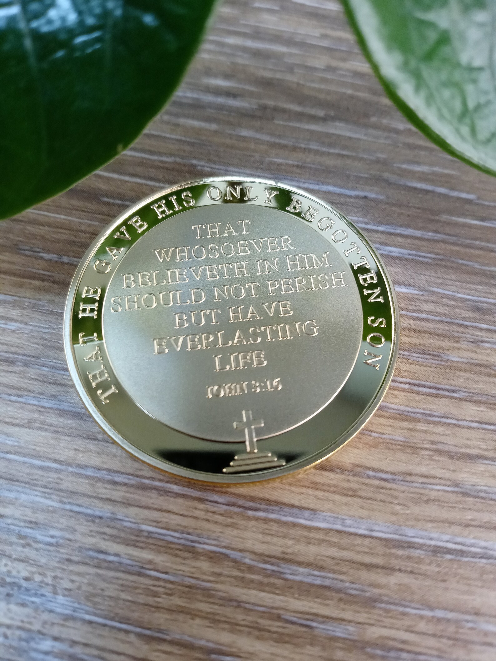 John 316 Faith Coin Pocket Token Gold Plated Keepsake Etsy
