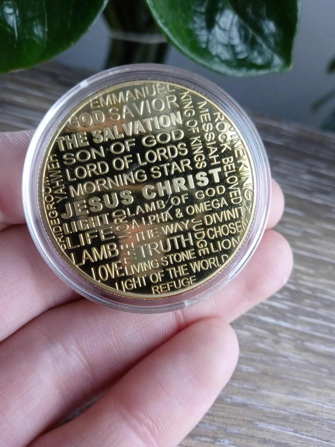 Names of Jesus Coin Faith Coin Pocket Token Gold Plated Etsy
