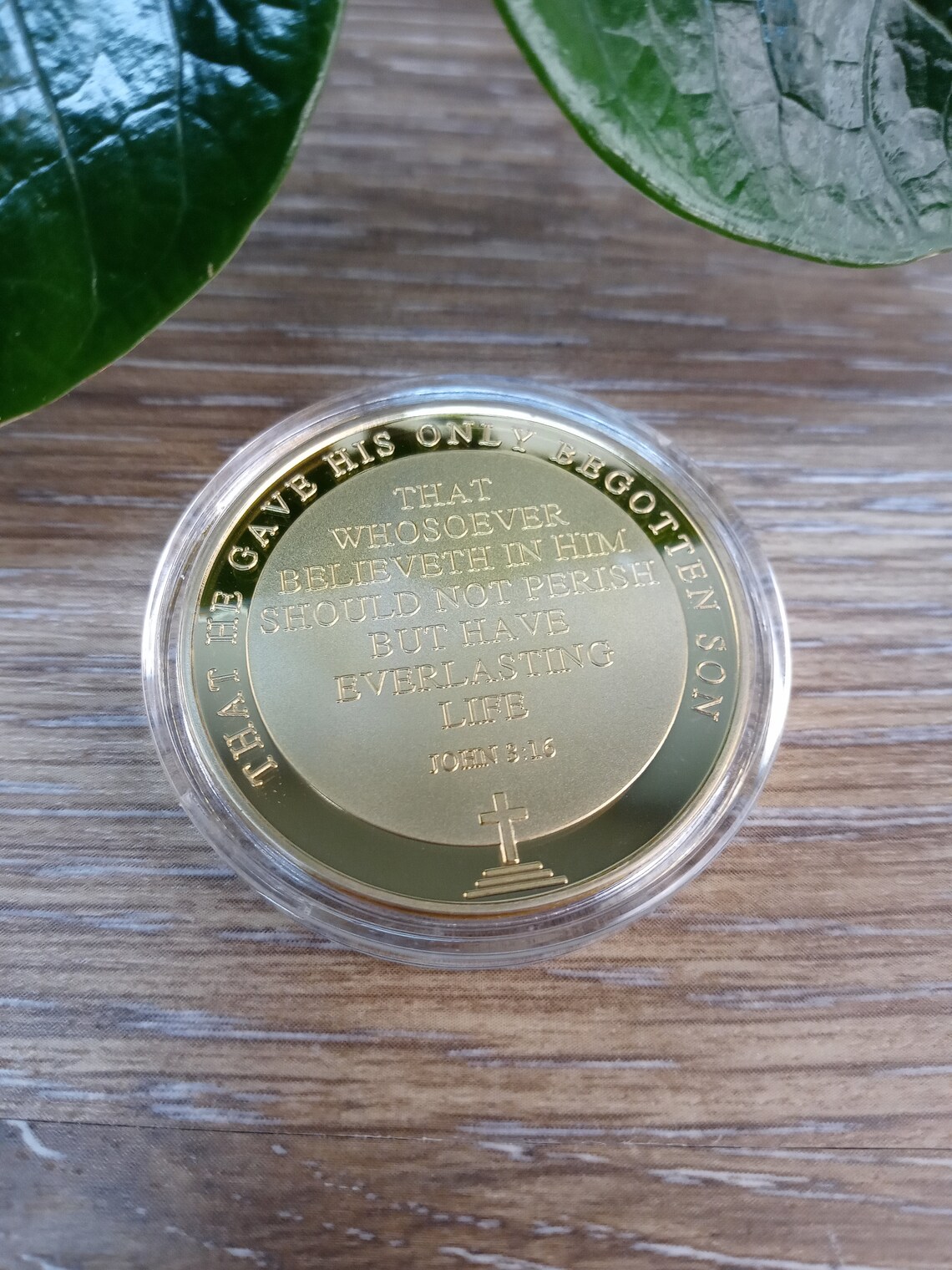 John 316 Faith Coin Pocket Token Gold Plated Keepsake Etsy