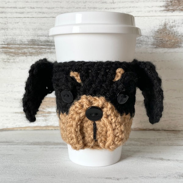 Rottweiler Dog Themed Gifts for Dad, Cup Cozy, Reusable Coffee Sleeve, Dog Lover Gift for Women, Just Because Gift for Him, Rottie