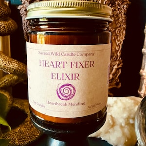 Herzschmerz Heilung Kerze | Himbeer Vanille | Herz-Fixer Elixier Zauber Kerze | Ritualkerze | -Story-Kerze | Handgefertigt