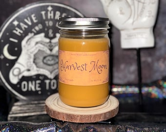 Harvest Moon Enchanted Candle | Spiced Orange and Clove | Samhain | Shamanic Blessings | Autumn Moon Ritual | Handmade