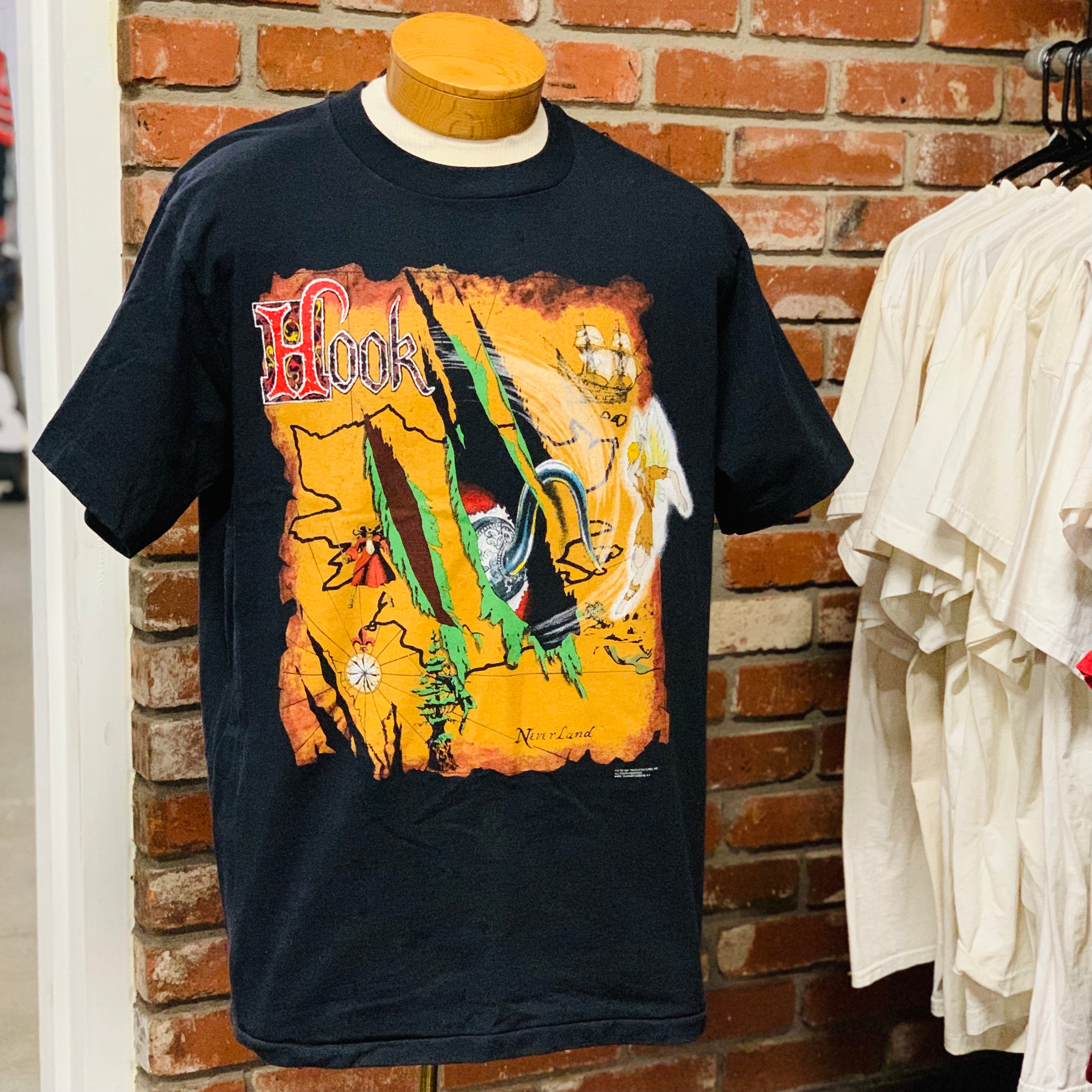 Hook 1991 Peter Pan Graphic Movie Shirt. Robin Williams Dustin Hoffman  Vintage. Original True Vintage Promo Tee. Size XL Xlarge 