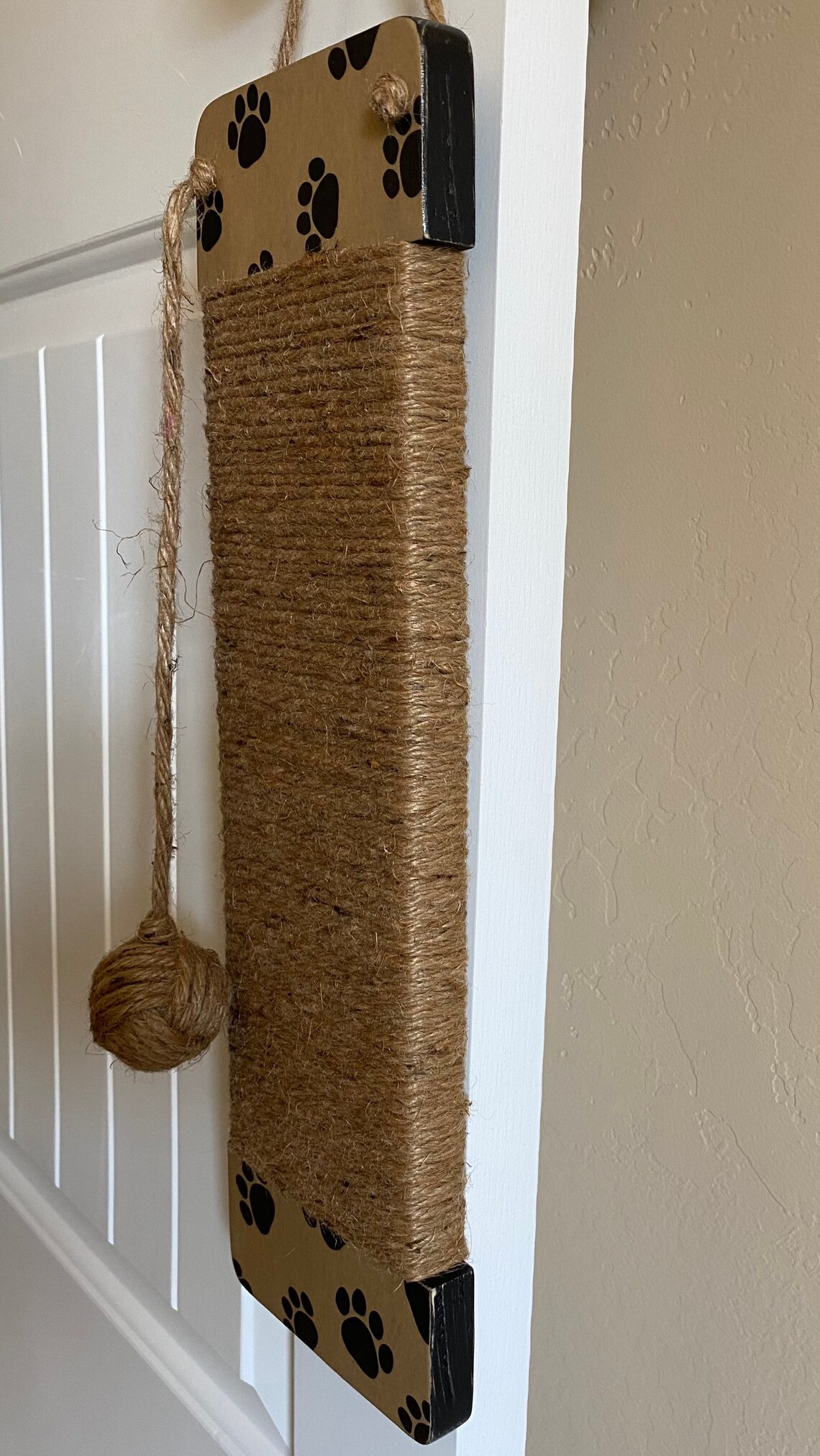 Jute Rope Cat Scratcher Hanging Cat Scratcher Wood Cat Etsy