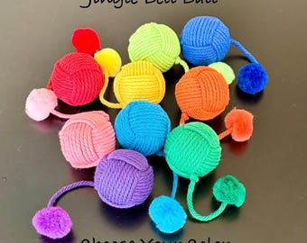 Jingle Bell 100% Cotton Yarn Cat Toy with Pom Pom Tail
