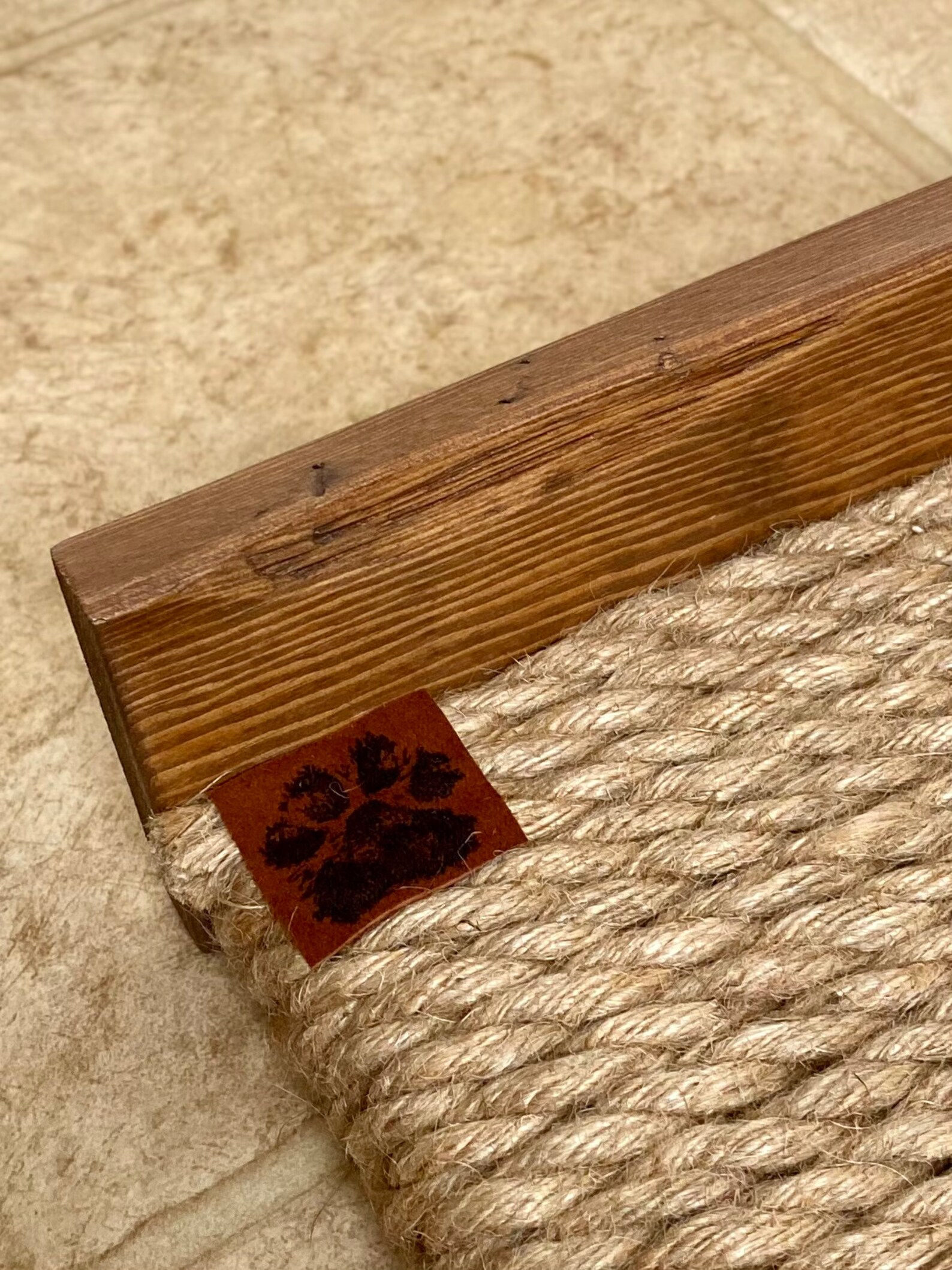 Jute Rope Lounge Cat Scratcher/early American Stain Floor Cat - Etsy