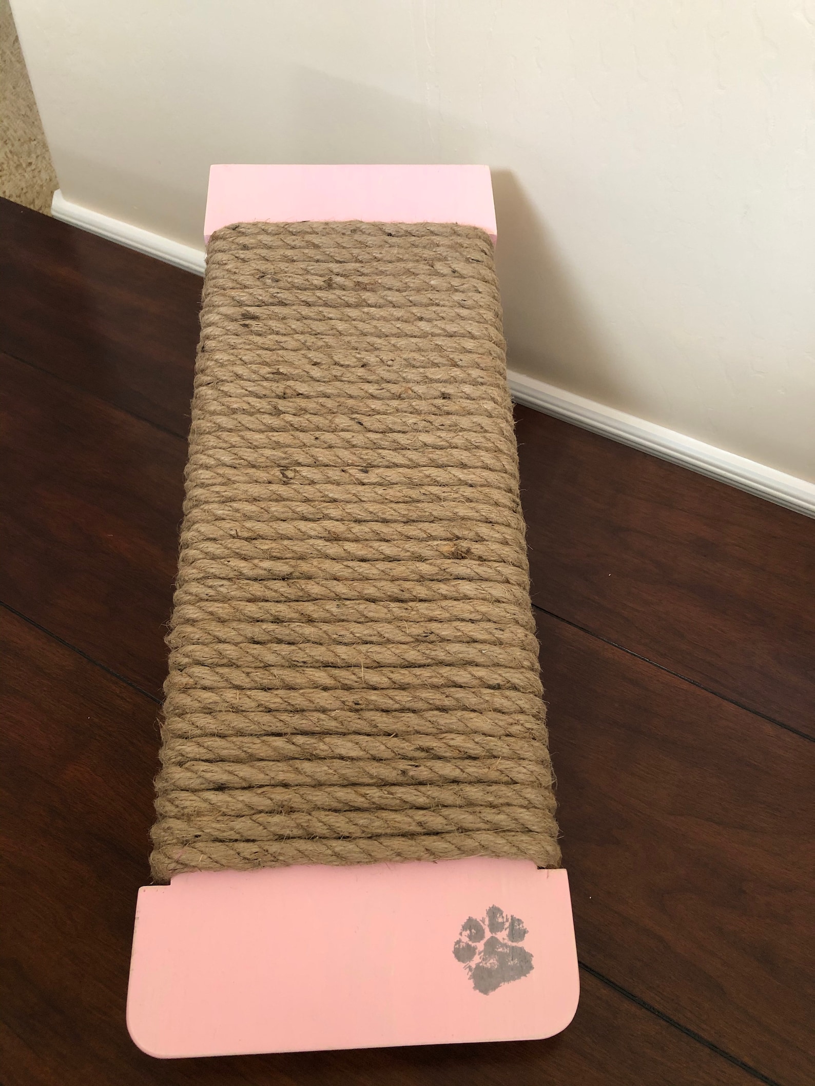 Jute Rope Cat Scratcher Angled Floor Cat Scratcher Wood Cat Etsy