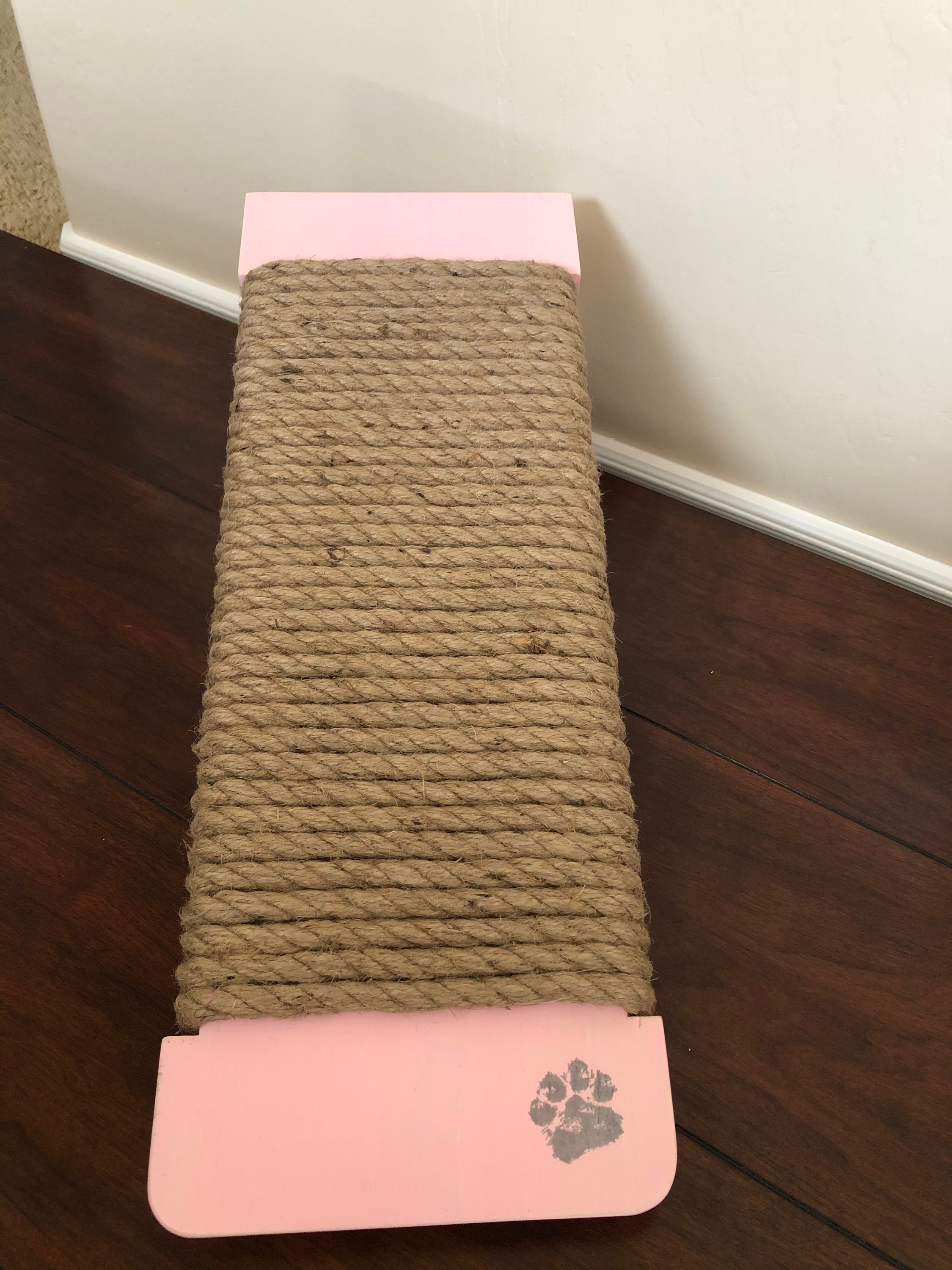 Jute Rope Cat Scratcher Angled Floor Cat Scratcher Wood Cat Etsy.de