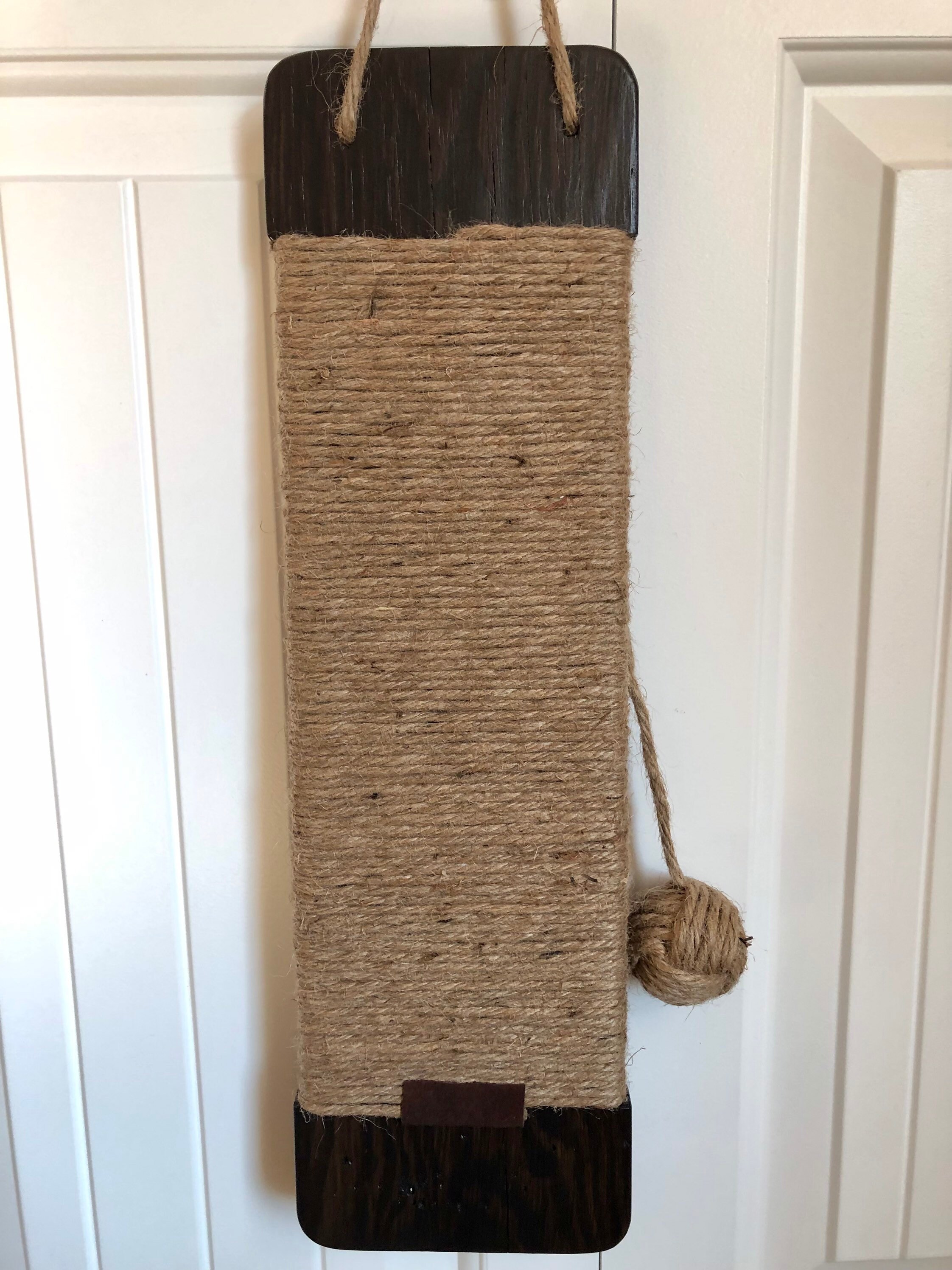 Jute Rope Cat Scratcher Hanging Cat Scratcher Wood Cat Etsy