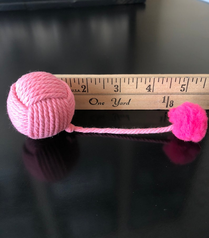 Cat Toy Yarn Ball W/pom Pom Tail 100 Cotton Cat Toy Yarn Etsy
