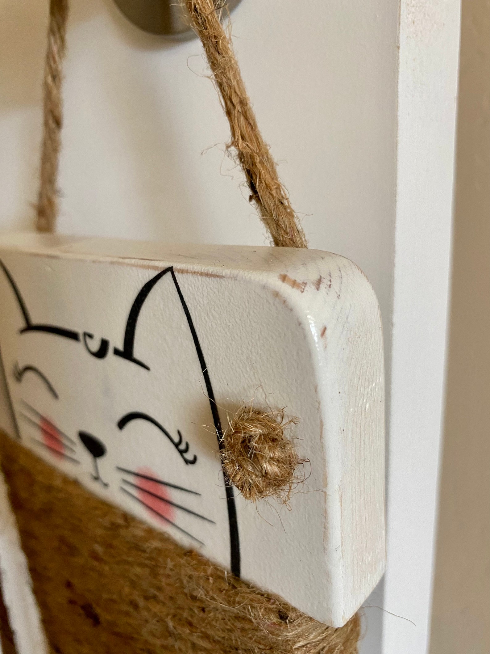 Jute Rope Cat Scratcher Hanging Cat Scratcher Wood Cat Etsy