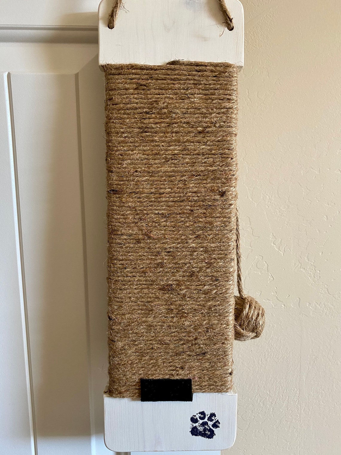 Jute Rope Cat Scratcher Hanging Cat Scratcher Wood Cat Etsy
