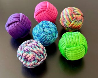 Paracord Cat Toy Ball, Monkey Fist Knot, Chasing Kitty Toy