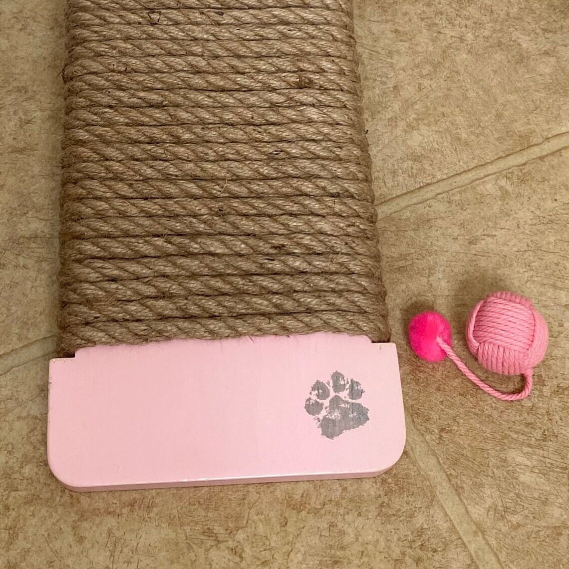 Jute Rope Cat Scratcher Angled Floor Cat Scratcher Wood Cat Etsy