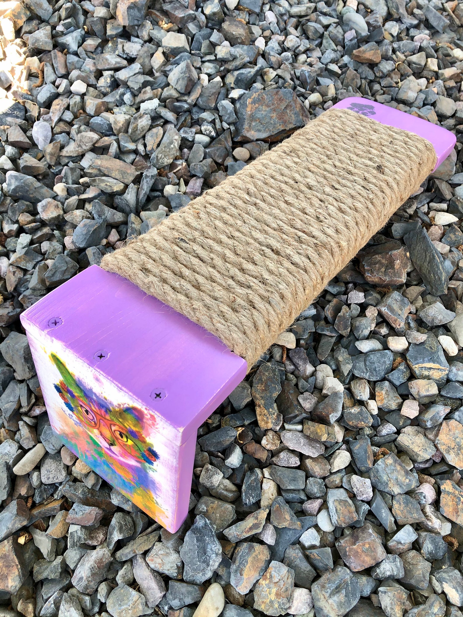Jute Rope Cat Scratcher Angled Floor Cat Scratcher Wood Cat Etsy