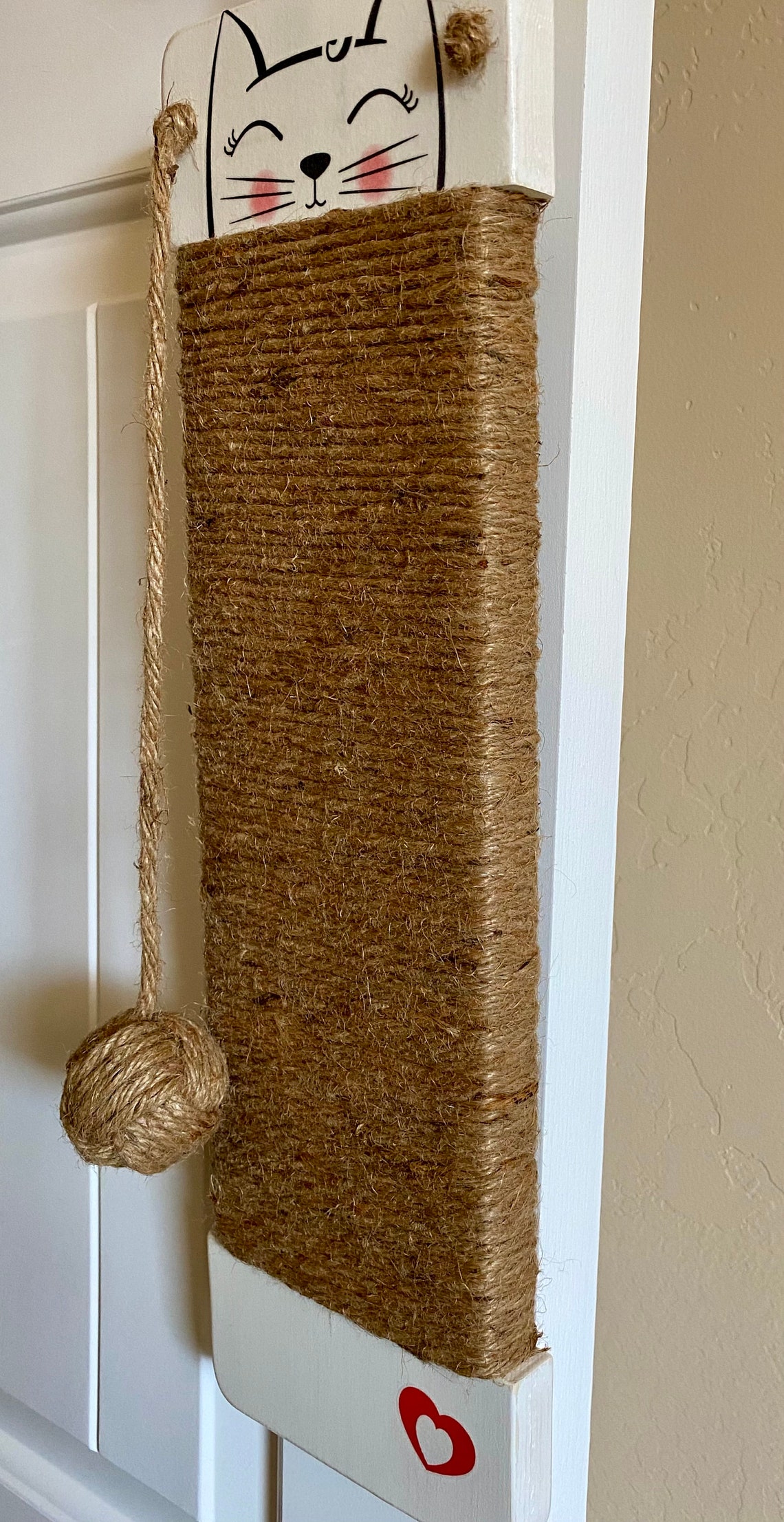Jute Rope Cat Scratcher Hanging Cat Scratcher Wood Cat Etsy