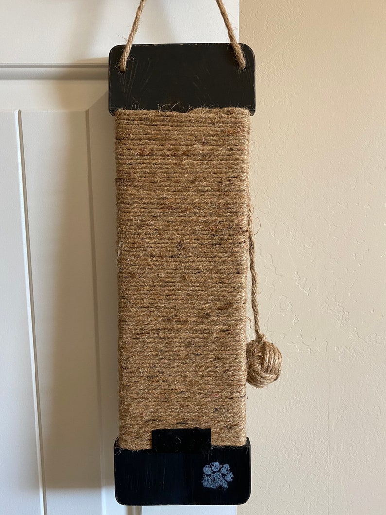 Jute Rope Cat Scratcher, Hanging Cat Scratcher, Wood Cat Scratcher, Cat