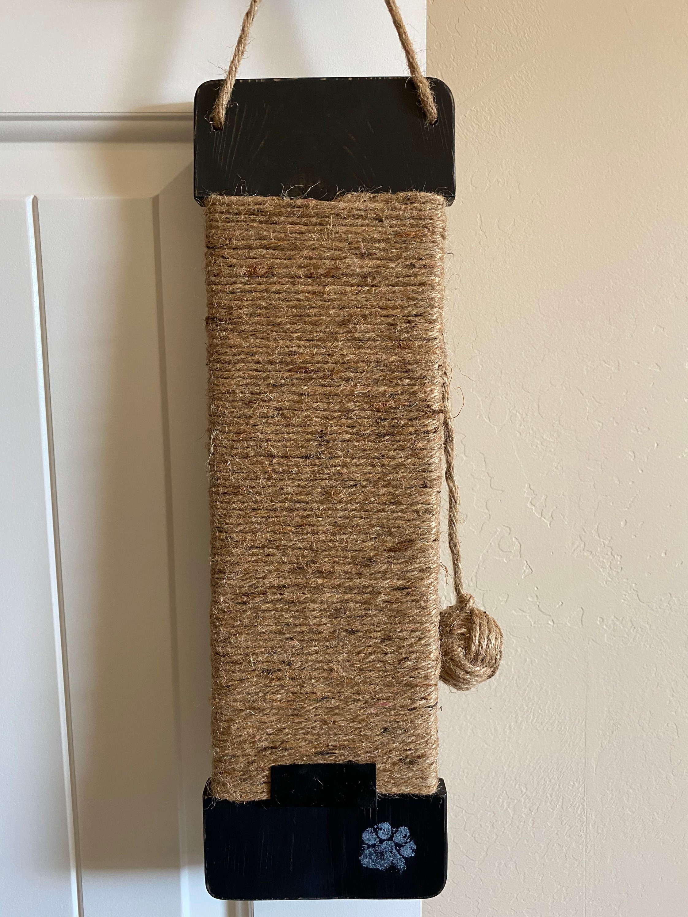 Jute Rope Cat Scratcher, Hanging Cat Scratcher, Wood Cat Scratcher, Cat