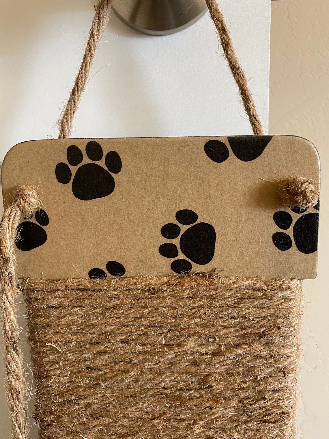 Jute Rope Cat Scratcher Hanging Cat Scratcher Wood Cat Etsy