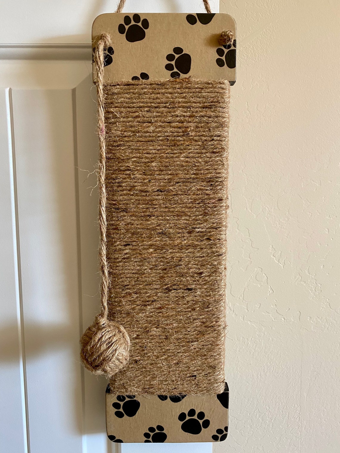Jute Rope Cat Scratcher Hanging Cat Scratcher Wood Cat Etsy