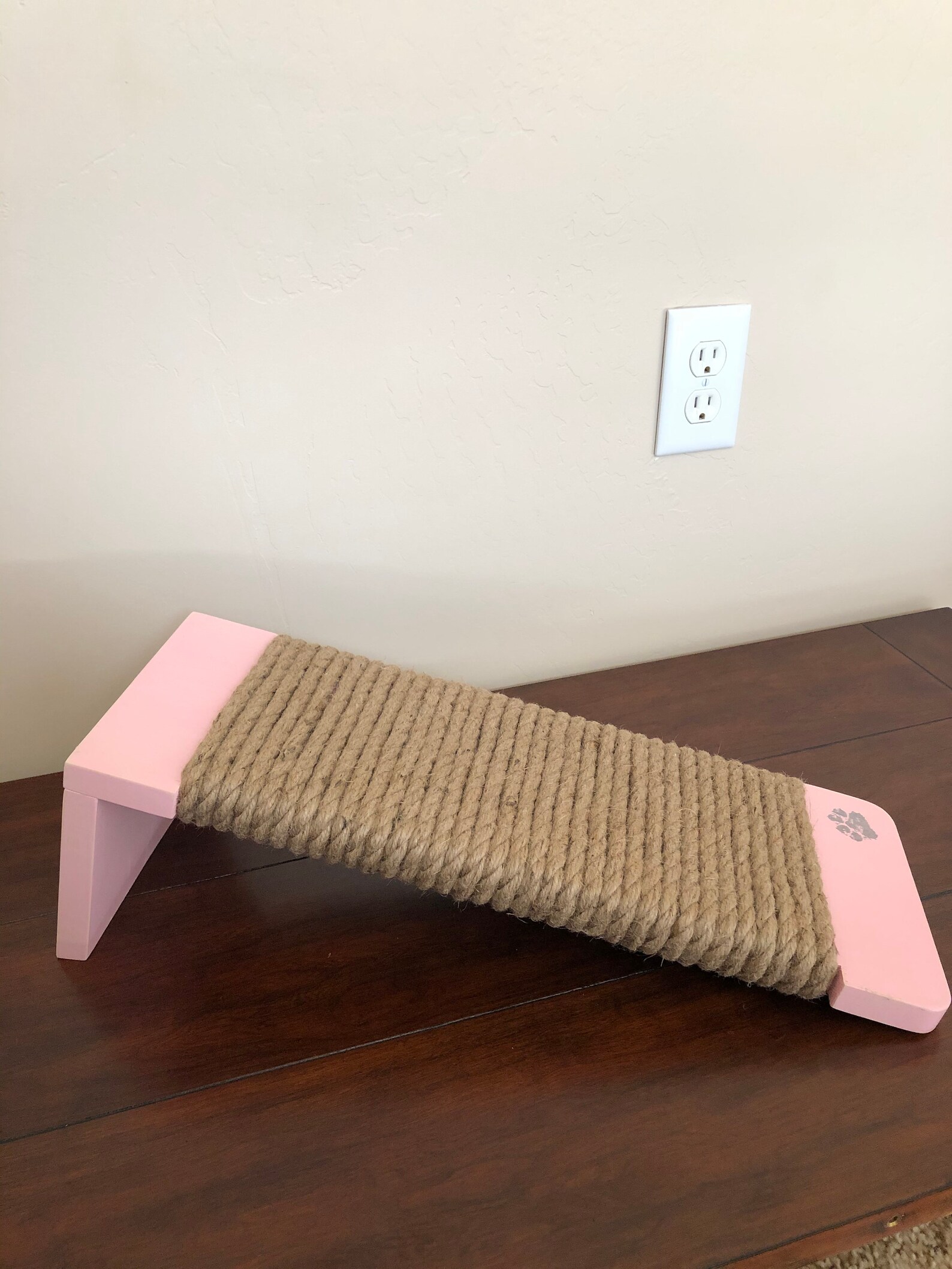 Jute Rope Cat Scratcher Angled Floor Cat Scratcher Wood Cat Etsy