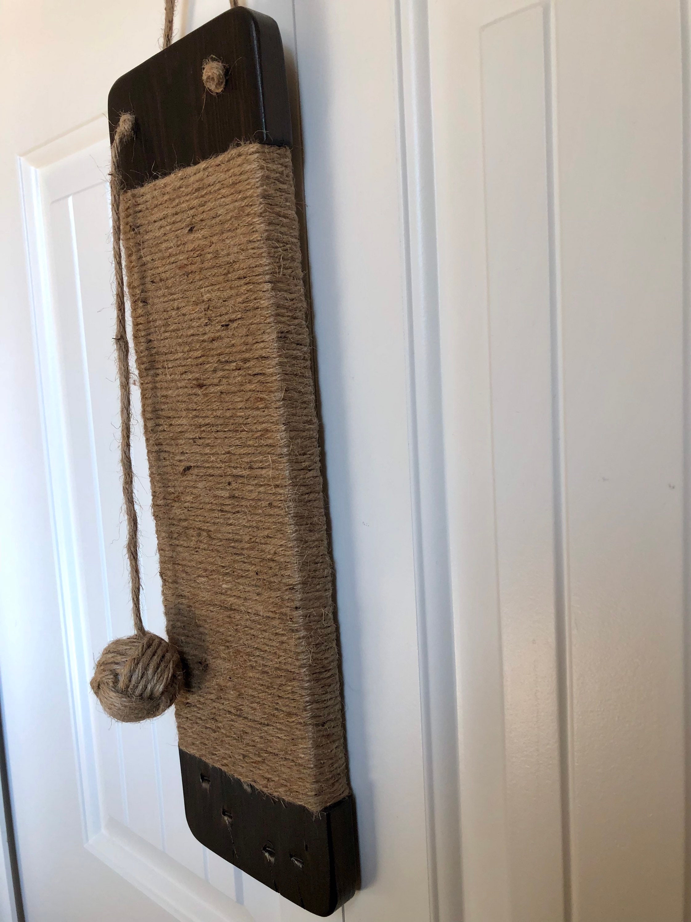Jute Rope Cat Scratcher Hanging Cat Scratcher Wood Cat Etsy