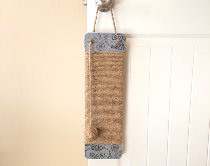 Jute Rope Cat Scratcher Hanging Cat Scratcher Wood Cat Etsy
