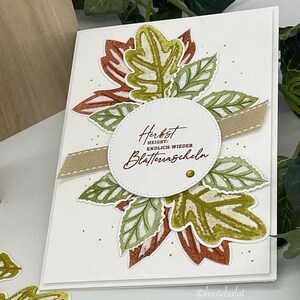 Grusskarte Glückwunschkarte Herbstkarte Blätterrascheln
