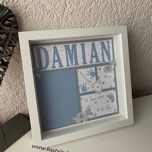 Personalisierter Bilderrahmen - Geschenk zur Geburt, Geburtsanzeige, Babyrahmen