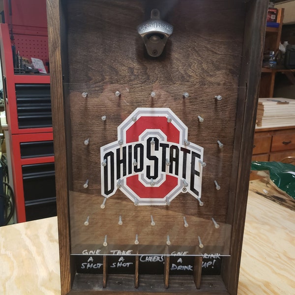 Drinko Plinko Bottle Opener Drinking Game / Customized / Magnetic Cap Catcher