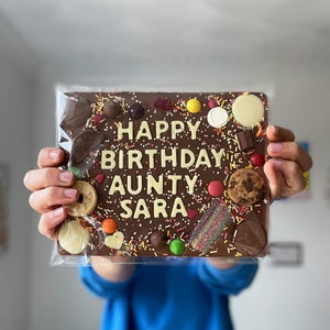 Postal personalised chocolate slab - Chocolate birthday, anniversary, Christmas gift idea