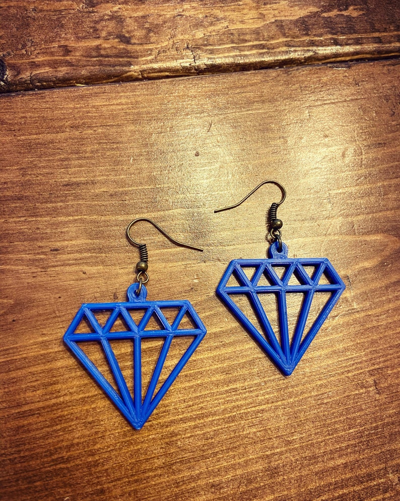 3D printed earrings Diamond