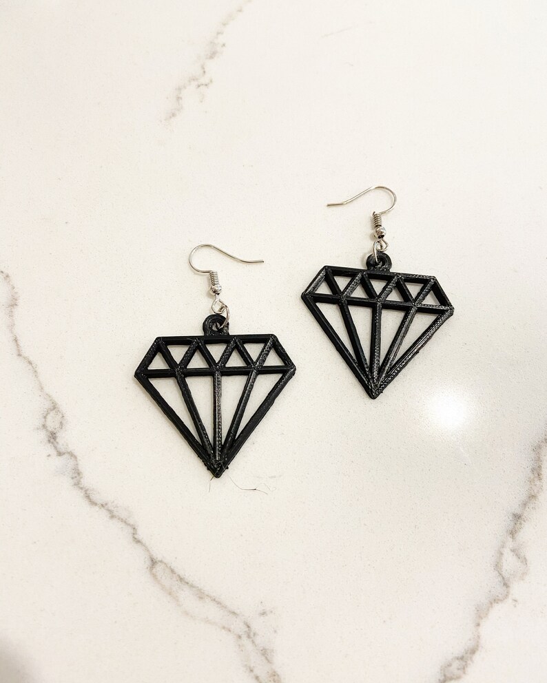 3D printed earrings Diamond