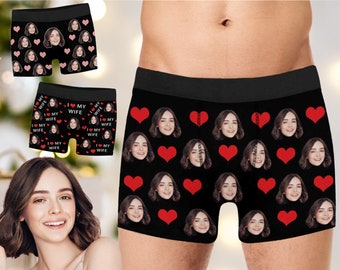 Personalized Boxers for Husband/Boyfriend, Popular Anniversary/Birthday/Wedding Gift, Print Face Underwear for Men,Custom Photo Boxer Briefs