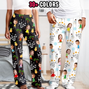Custom Face Pajama Pants, Personalized Christmas Pajamas Gift