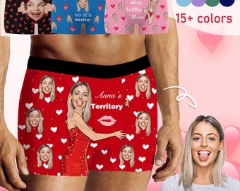 Personalized Face Boxers, Custom Underwear for Men, Anniversary Gift